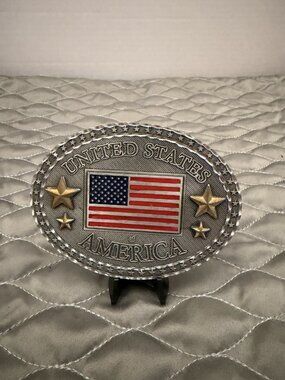 American Flag Buckle Star Spangled Hammer On Back